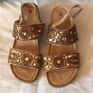 Gold and copper summer sandals